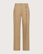 Pantalone lungo gamba dritta in lino cotone stretch -  | Seventy Venezia