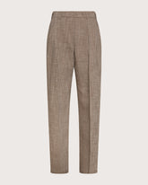 Pantalone lungo doppia pinces in misto lino fiammato -  | Seventy Venezia