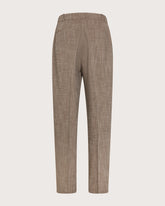 Pantalone lungo doppia pinces in misto lino fiammato -  | Seventy Venezia