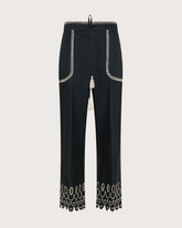 Pantalone elasticato in popeline ricamo sangallo -  | Seventy Venezia