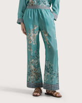 Ampio pantalone elasticato in seta stampata -  | Seventy Venezia