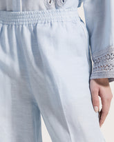 Elasticated linen and cotton trousers. -  | Seventy Venezia