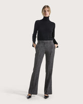 Two-colour tweed straight-leg long pants -  | Seventy Venezia