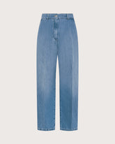 Pantalone dal fit carrot in denim leggero misto lino -  | Seventy Venezia