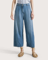 Pantalone dal fit carrot in denim leggero misto lino -  | Seventy Venezia