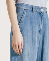 Pantalone dal fit carrot in denim leggero misto lino -  | Seventy Venezia