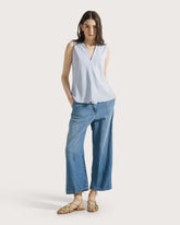 Pantalone dal fit carrot in denim leggero misto lino -  | Seventy Venezia