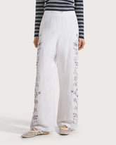 Pantalone semielasticato in lino ricamato -  | Seventy Venezia
