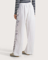 Pantalone semielasticato in lino ricamato -  | Seventy Venezia