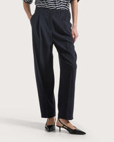 Pantalone carrot alla caviglia elasticato in fresco di lana stretch -  | Seventy Venezia