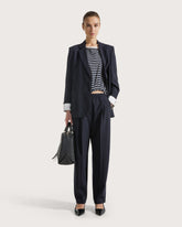 Pantalone carrot alla caviglia elasticato in fresco di lana stretch -  | Seventy Venezia