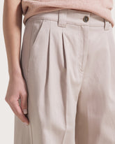 Pantalone ampio con piences in cotone lino -  | Seventy Venezia