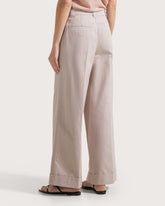 Pantalone ampio con piences in cotone lino -  | Seventy Venezia