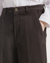 Pantalone in bull di cotone gamba ampia -  | Seventy Venezia