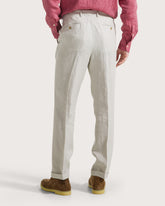 Pantalone una pinces in lino tinto filo -  | Seventy Venezia