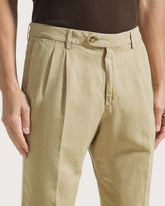 Pantalone doppia pinces in misto lino tinto capo -  | Seventy Venezia
