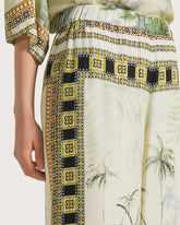 Pantalone elasticato in voile di viscosa stampato -  | Seventy Venezia