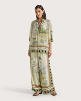 Pantalone elasticato in voile di viscosa stampato -  | Seventy Venezia