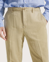 Pantalone con elastico dietro in misto lino tinto capo -  | Seventy Venezia