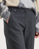Long straight-leg trousers with buckle in wool blend gabardine   -  | Seventy Venezia