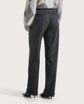 Long straight-leg trousers with buckle in wool blend gabardine   -  | Seventy Venezia