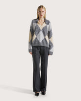 Long straight-leg trousers with buckle in wool blend gabardine   -  | Seventy Venezia