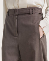 Wool blend trousers with belt       -  | Seventy Venezia