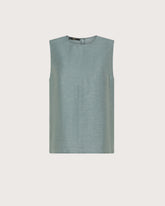 Top smanicato girocollo in misto lino fiammato -  | Seventy Venezia