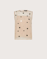 Top girocollo smanicato in organza ricamata -  | Seventy Venezia