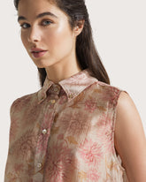 Camicia smanicata  in organza di lino stampata -  | Seventy Venezia